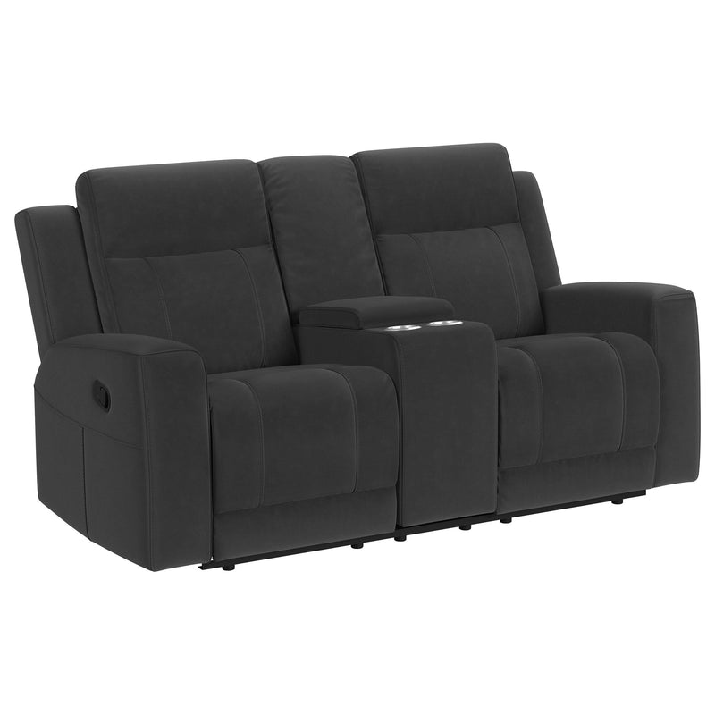 Brentwood 2-piece Upholstered Reclining Sofa Set Charcoal - 610284-S2