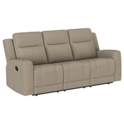 Brentwood 2-piece Upholstered Reclining Sofa Set Taupe - 610281-S2