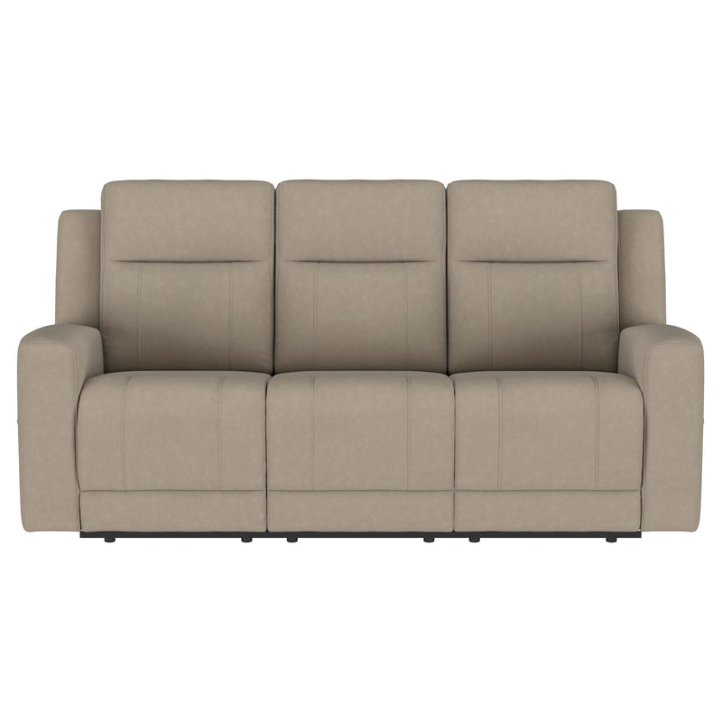 Brentwood 2-piece Upholstered Reclining Sofa Set Taupe - 610281-S2