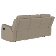 Brentwood 2-piece Upholstered Reclining Sofa Set Taupe - 610281-S2