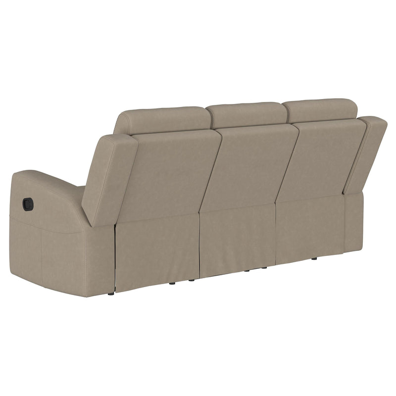 Brentwood 2-piece Upholstered Reclining Sofa Set Taupe - 610281-S2