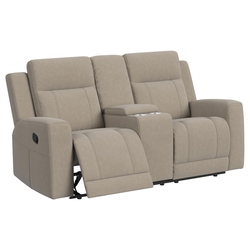 Brentwood 2-piece Upholstered Reclining Sofa Set Taupe - 610281-S2