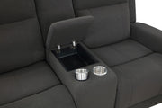 Brentwood 3-piece Upholstered Reclining Sofa Set Charcoal - 610284-S3