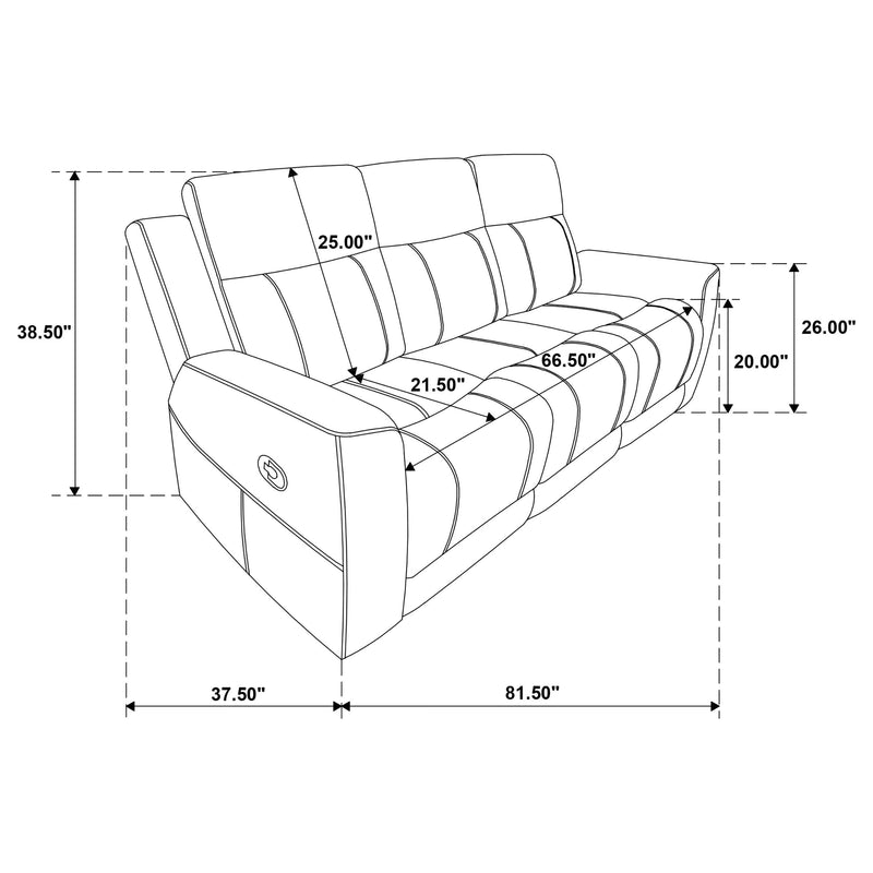 Brentwood 3-piece Upholstered Reclining Sofa Set Charcoal - 610284-S3