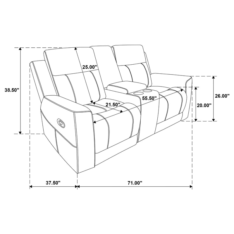 Brentwood 3-piece Upholstered Reclining Sofa Set Charcoal - 610284-S3