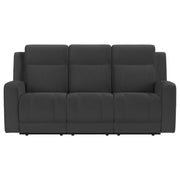 Brentwood 3-piece Upholstered Reclining Sofa Set Charcoal - 610284-S3