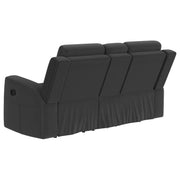 Brentwood 3-piece Upholstered Reclining Sofa Set Charcoal - 610284-S3
