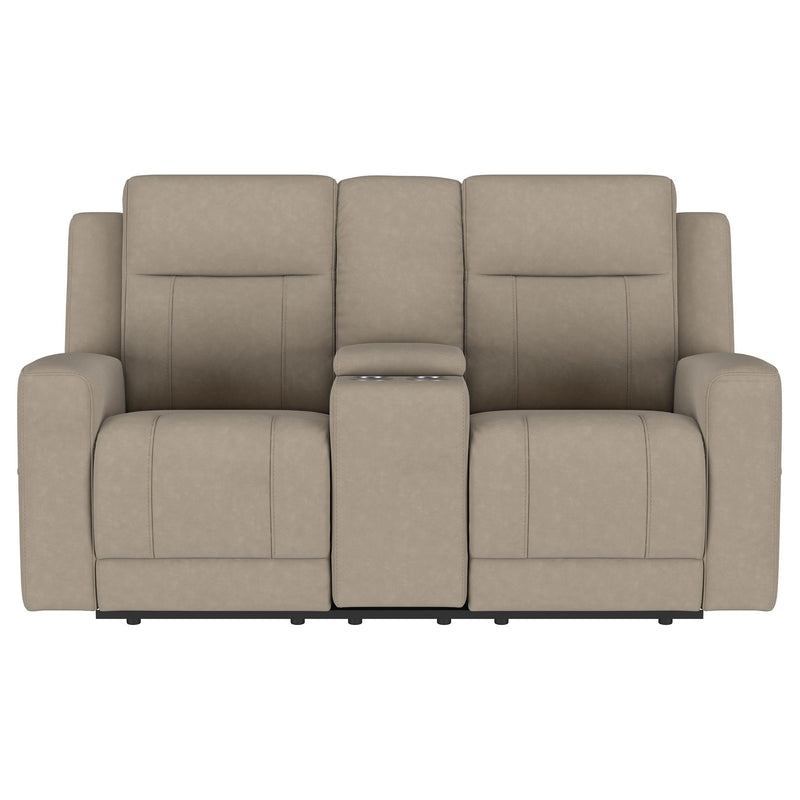 Brentwood Upholstered Motion Reclining Loveseat Taupe - 610282