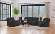 Brentwood Upholstered Reclining Loveseat Dark Charcoal - 610285