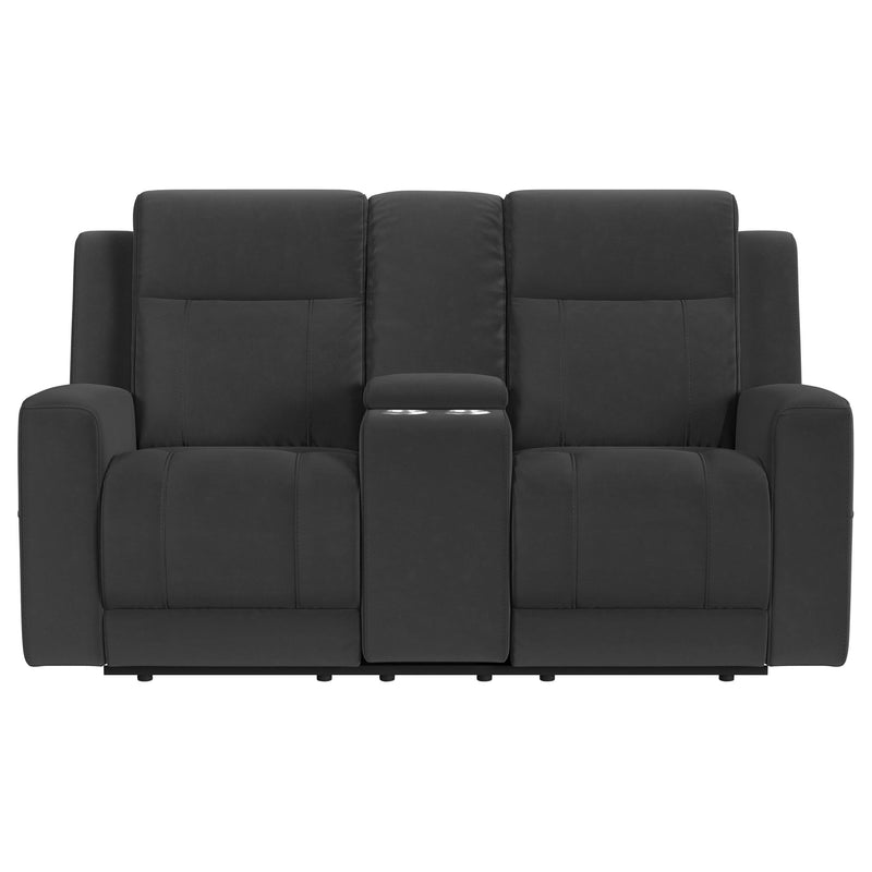 Brentwood Upholstered Reclining Loveseat Dark Charcoal - 610285