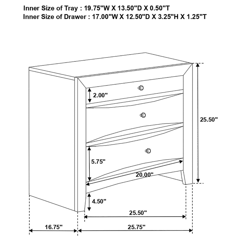 Briana 2-drawer Nightstand Black - 200702