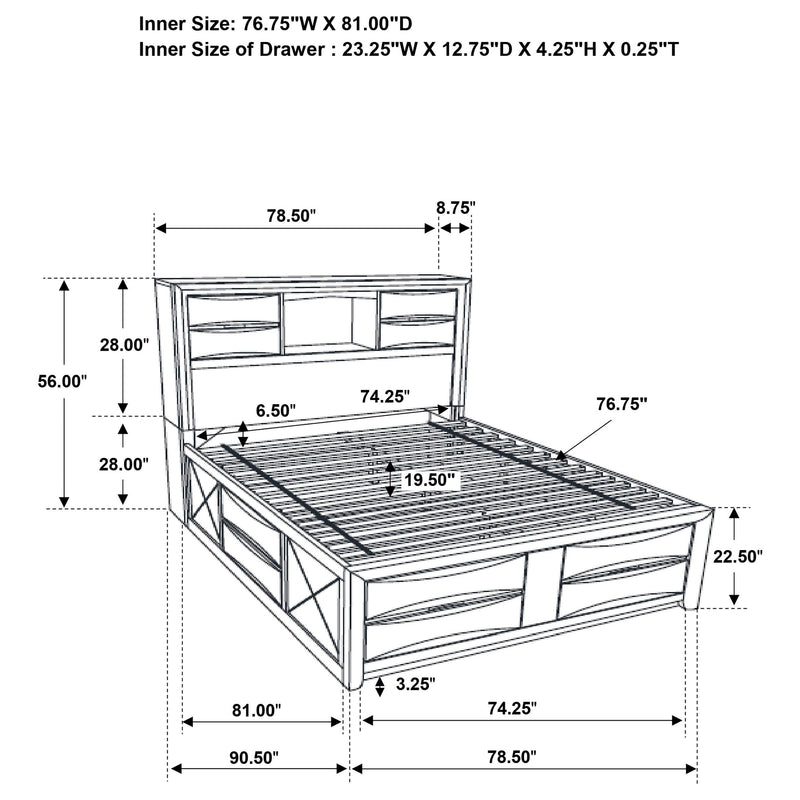 Briana 4-piece Eastern King Bedroom Set Black - 202701KE-S4