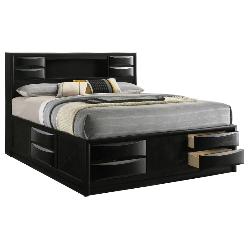 Briana Wood California King Storage Bookcase Bed Black - 202701KW
