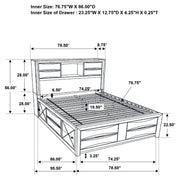 Briana Wood California King Storage Bookcase Bed Black - 202701KW