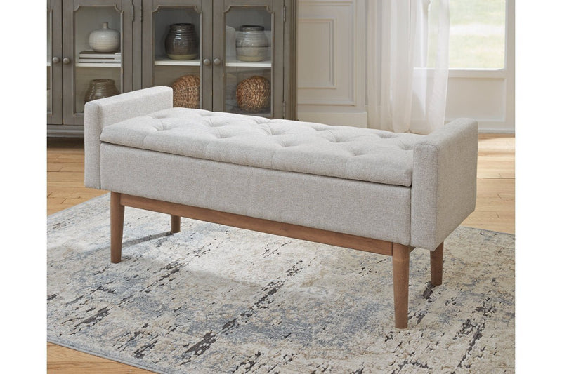 Briarson Beige/Brown Storage Bench - Lara FurnitureAccent Bench