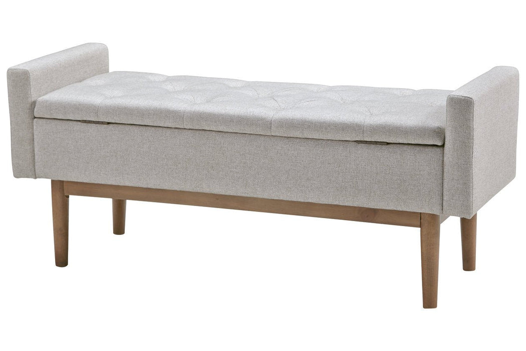 Briarson Beige/Brown Storage Bench - Gate FurnitureAccent Bench