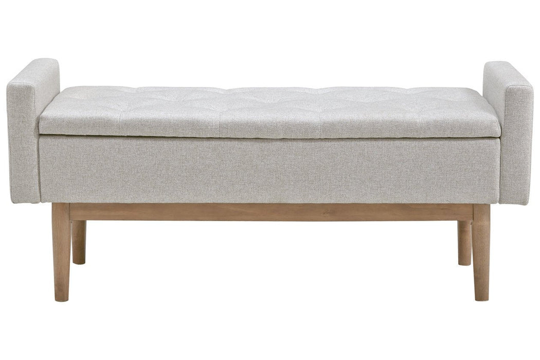 Briarson Beige/Brown Storage Bench - Gate FurnitureAccent Bench
