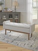 Briarson Beige/Brown Storage Bench - Lara FurnitureAccent Bench