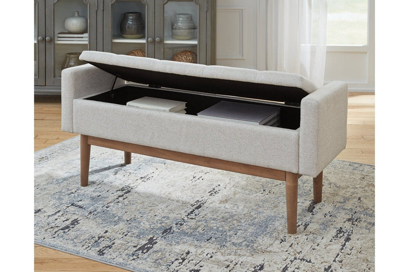 Briarson Beige/Brown Storage Bench - Lara FurnitureAccent Bench