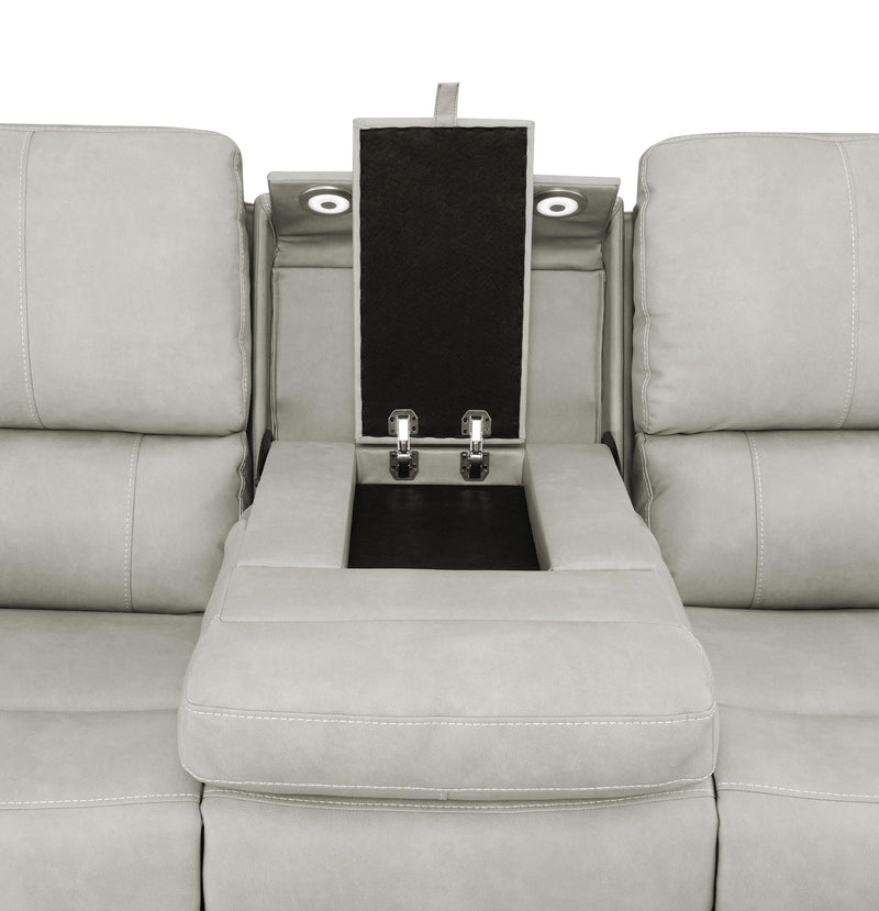Brickston 3-piece Triple Power Reclining Sofa Set Grey - 603434PPP-S3