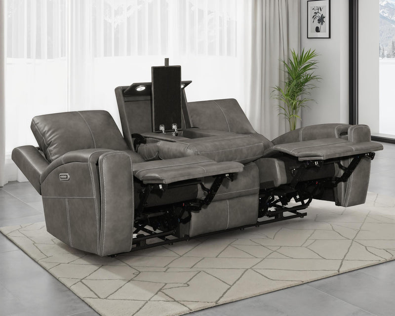 Brickston Triple Power Reclining Sofa Charcoal - 603431PPP