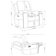 Brickston Triple Power Swivel Glider Recliner Grey - 603436PPP