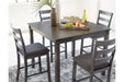 Bridson Gray Counter Height Dining Table and Bar Stools (Set of 5) - Gate FurnitureDining Room Set