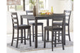 Bridson Gray Counter Height Dining Table and Bar Stools (Set of 5) - Gate FurnitureDining Room Set