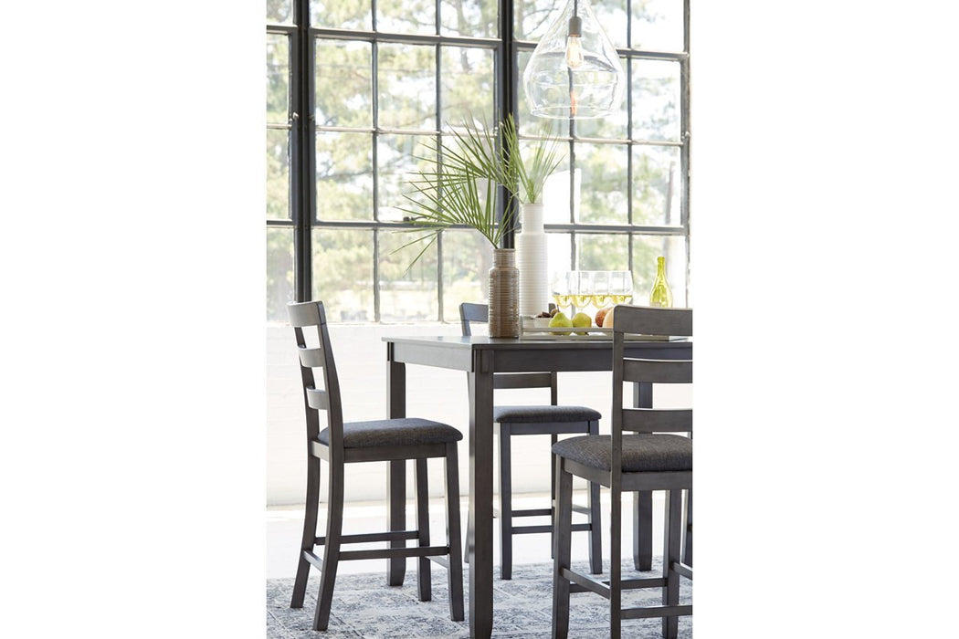 Bridson Gray Counter Height Dining Table and Bar Stools (Set of 5) - Gate FurnitureDining Room Set