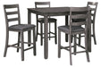 Bridson Gray Counter Height Dining Table and Bar Stools (Set of 5) - Gate FurnitureDining Room Set