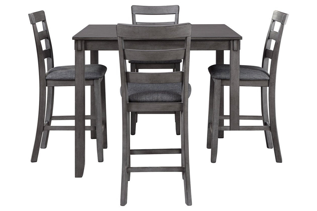 Bridson Gray Counter Height Dining Table and Bar Stools (Set of 5) - Gate FurnitureDining Room Set