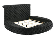Brigitte Black Queen Upholstered Storage Panel Bed - Lara FurnitureQueen Bed