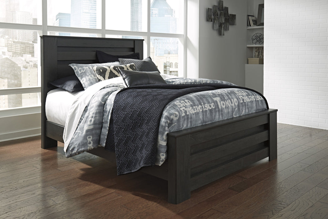 Brinxton Black Queen Panel Bed - Gate FurnitureQueen Bed