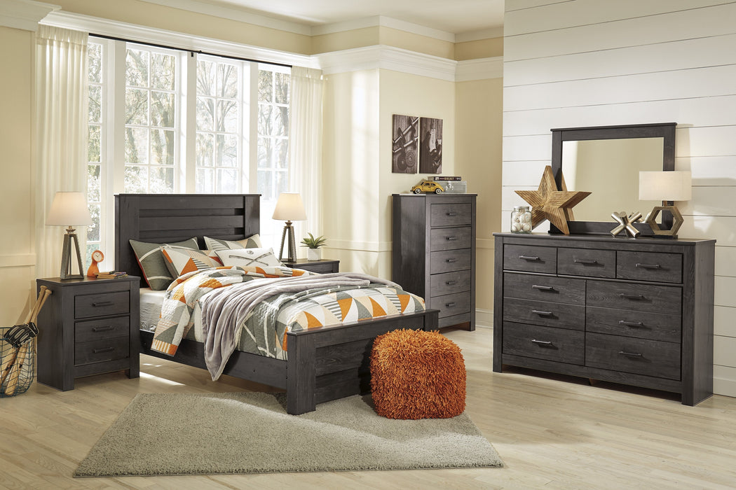 Brinxton Charcoal Full Panel Bed - Gate FurnitureFull Bed