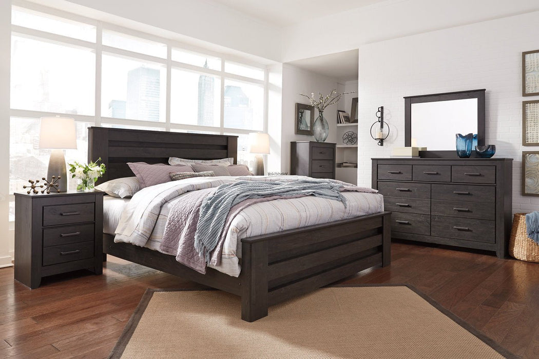 Brinxton Charcoal King Panel Bed - Gate FurnitureKing Bed