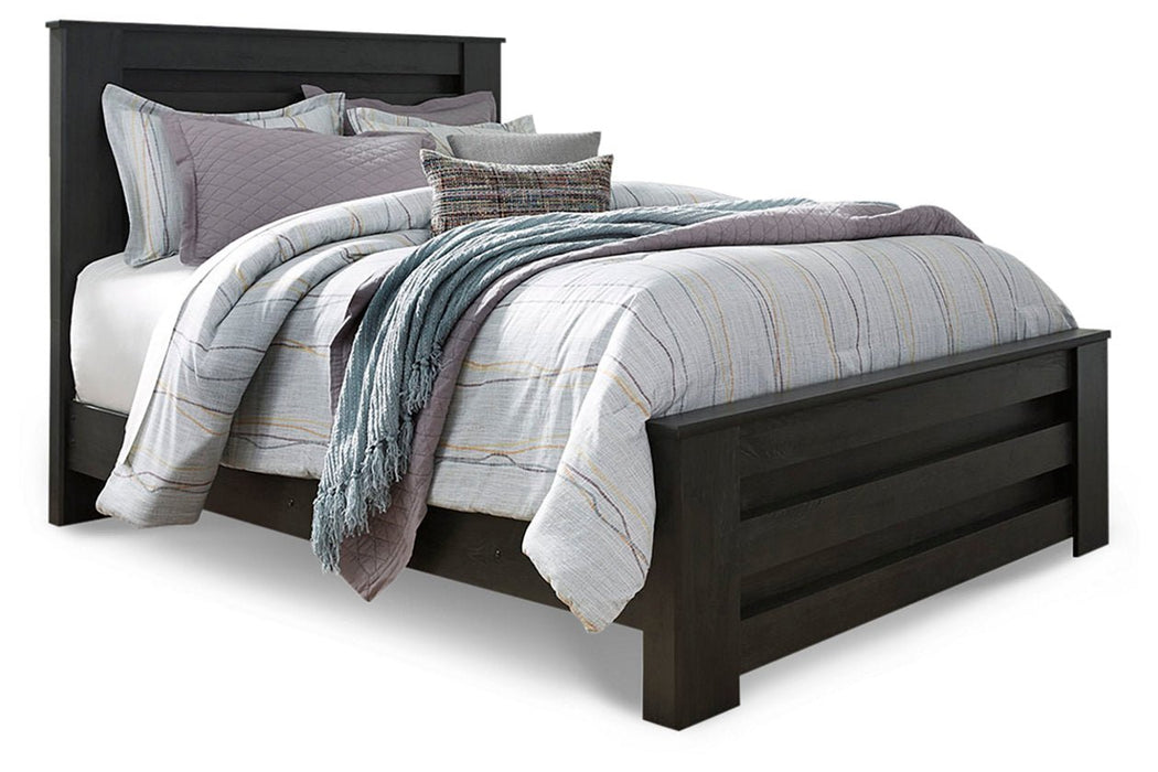 Brinxton Charcoal Queen Panel Bed - Gate FurnitureQueen Bed