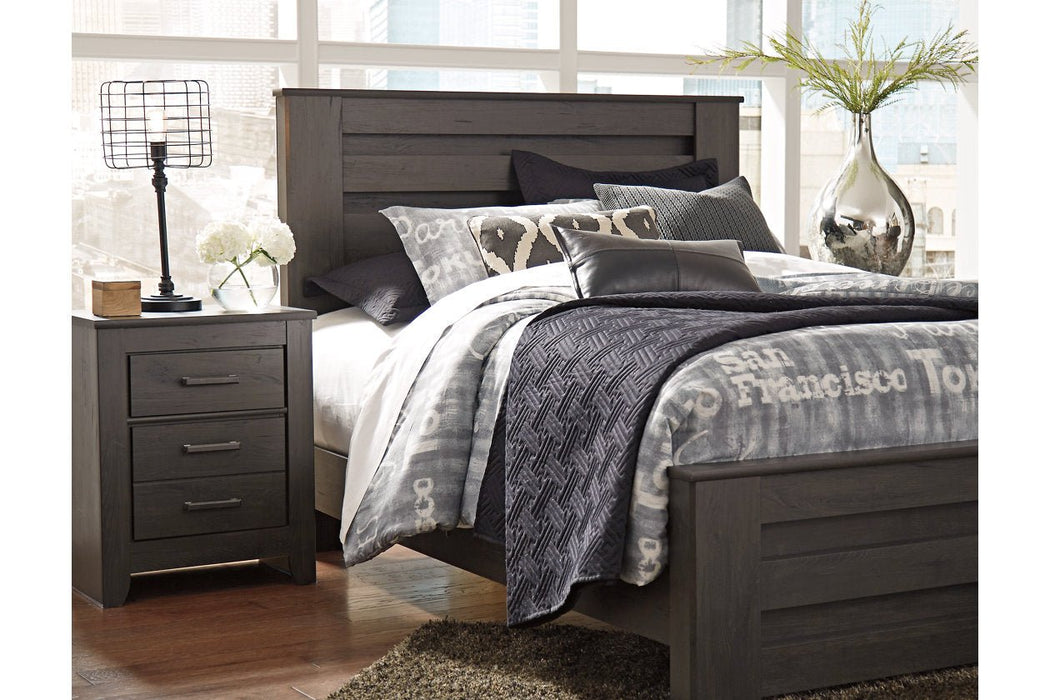 Brinxton Charcoal Queen Panel Bed - Gate FurnitureQueen Bed