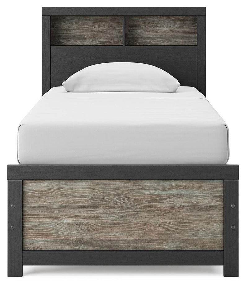 Broachmyn Black/Gray Twin Bookcase Bed - PCB1118B12