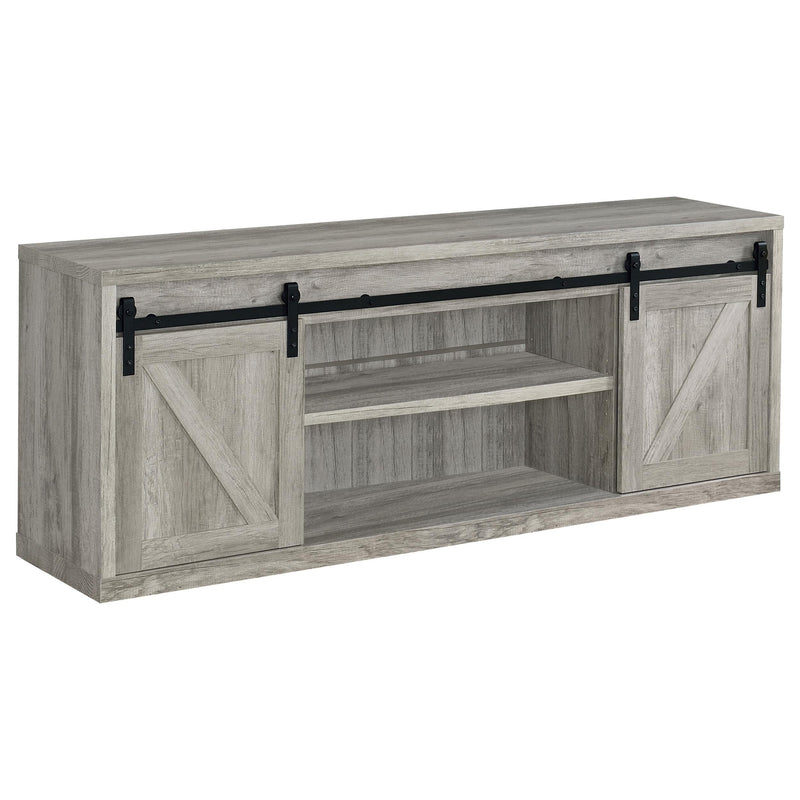 Brockton 2-door Engineered Wood 71-inch TV Stand Grey Driftwood - 723263