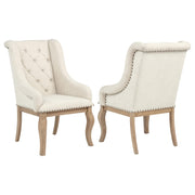 Brockway Upholstered Arm Chair Barley Brown (Set of 2) - 110293