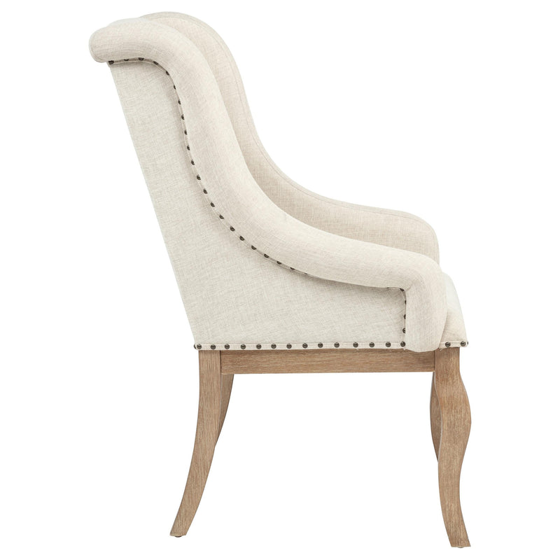 Brockway Upholstered Arm Chair Barley Brown (Set of 2) - 110293