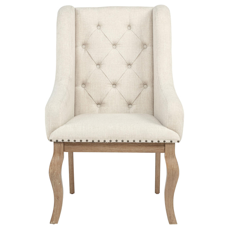 Brockway Upholstered Arm Chair Barley Brown (Set of 2) - 110293