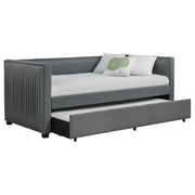 Brodie Upholstered Twin Daybed with Trundle Grey - 300554