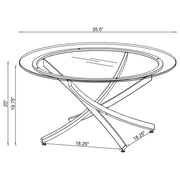 Brooke 3-piece Round Coffee and End Table Set Chrome - 702588-S3