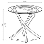Brooke Round Glass Top Side End Table Metal Base Brass - 707887