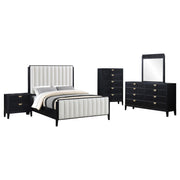 Brookmead 5-piece Upholstered Eastern King Bedroom Set Black - 224710KE-S5