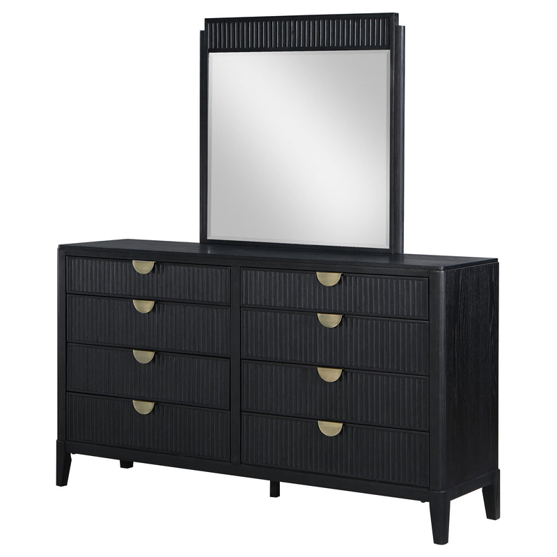 Brookmead 8-drawer Dresser with Mirror Black - 224713M