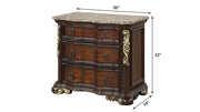 Brooks - 2 Drawers Marble Top Brown Nightstand - B230-N