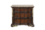 Brooks - 2 Drawers Marble Top Brown Nightstand - B230-N