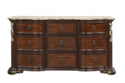 Brooks - 9 Drawers Marble Top Brown Dresser - B230-D